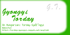 gyongyi torday business card